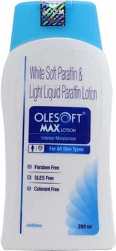 Olesoft Max Intense Moisturiser Lotion with Soft Paraffin & Light Liquid Paraffin | Paraben, SLES & Colourant-Free | Derma Care | 200ml