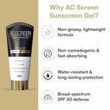 Acscreen Acne Sunscreen Gel SPF 50, 50 ml