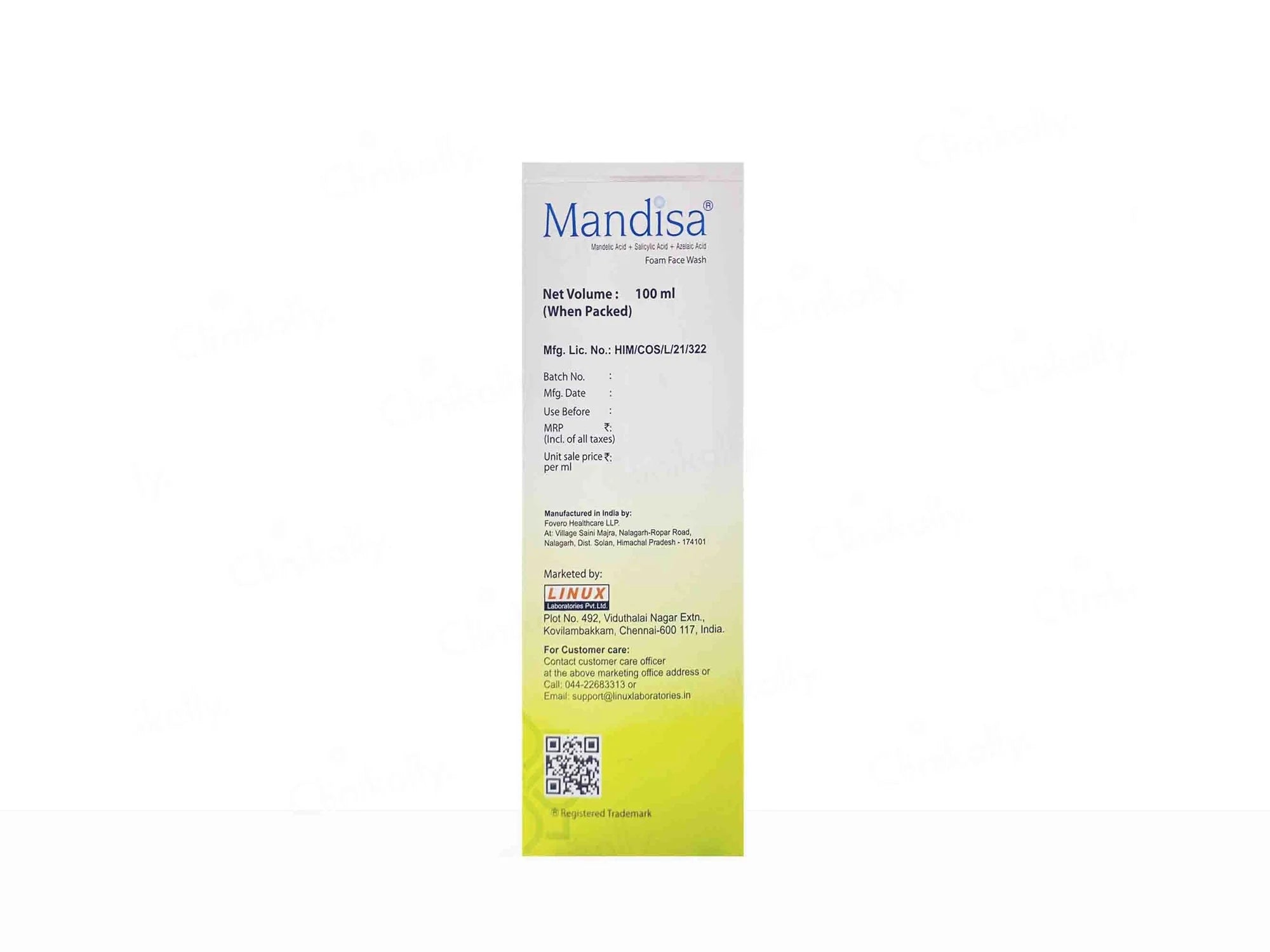 Mandisa Foam Face Wash, 100 ml