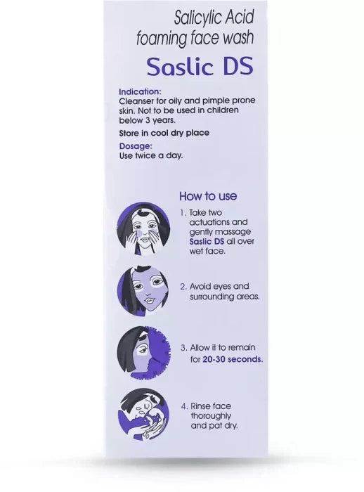Saslic DS Foaming Face Wash, 60ml