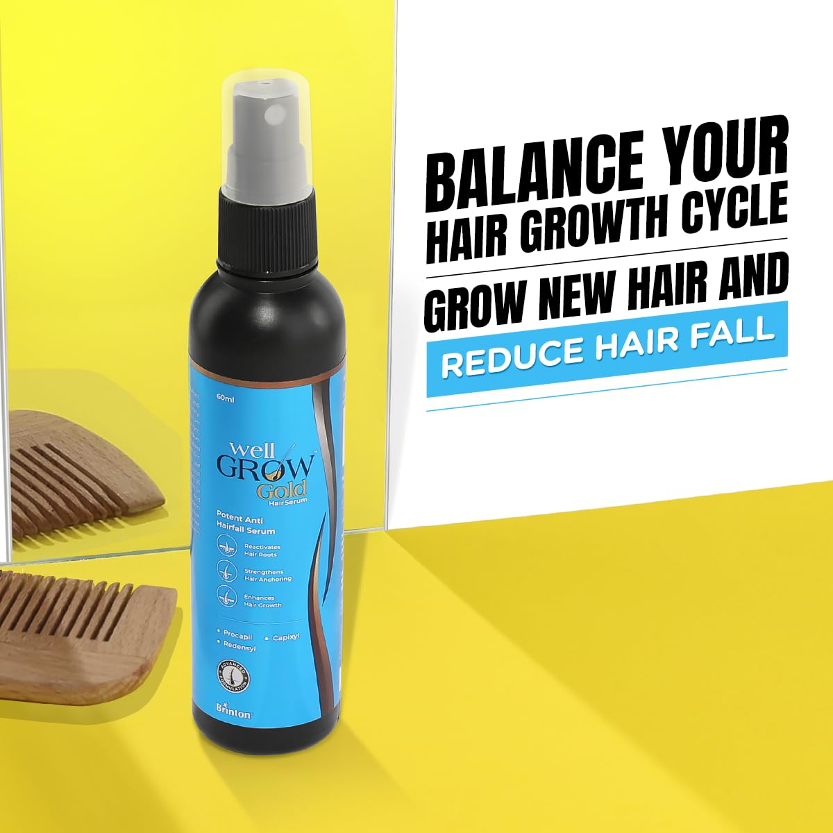 Well Grow Gold Hair Growth Serum, 60ml