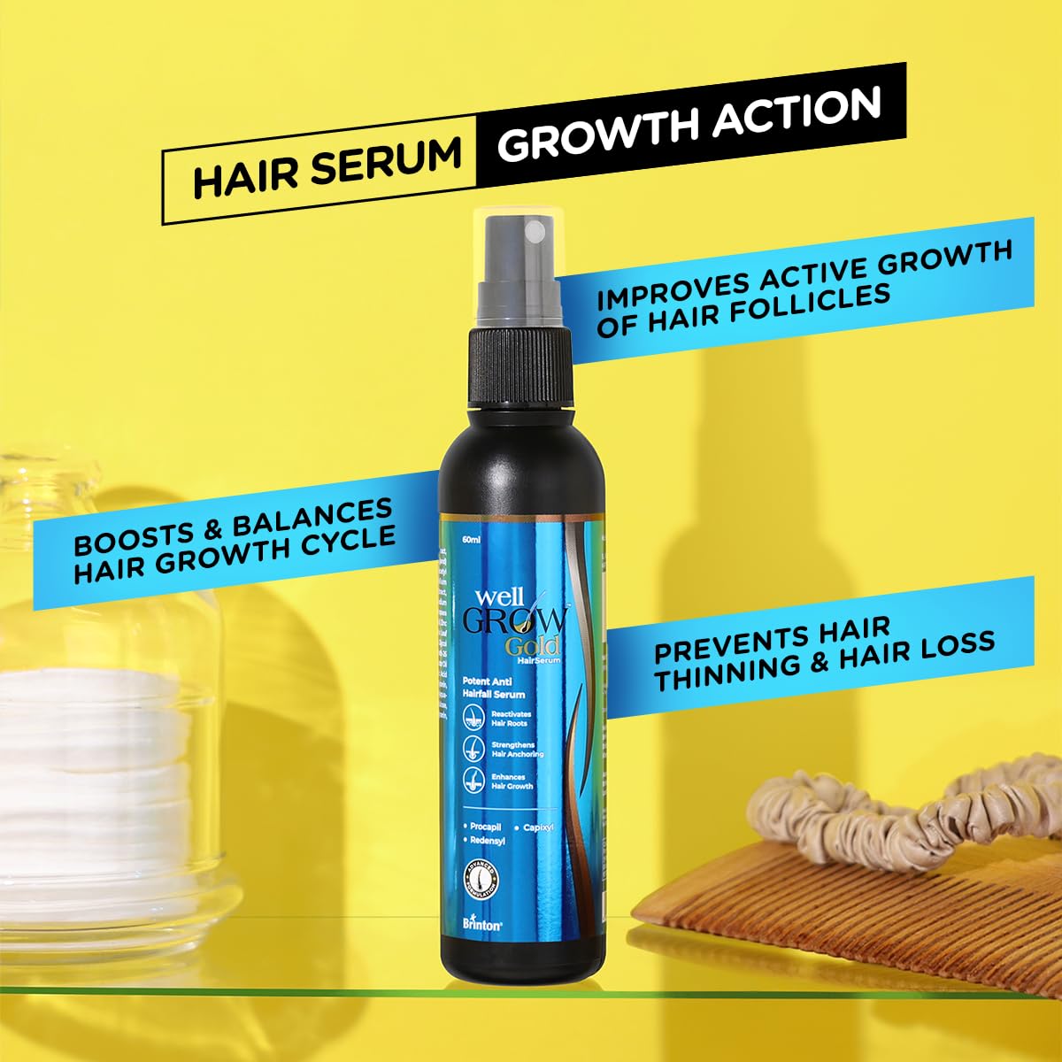 Well Grow Gold Hair Growth Serum, 60ml