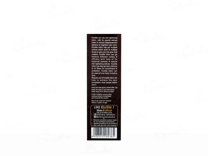 Kozilite Non Oily Skin Lightening Lotion for Face & Body