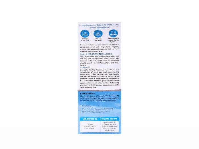Cosmofix Tri-Cid Foaming Face Wash ,100ml