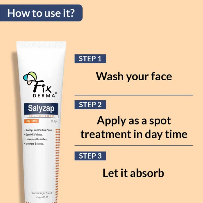 Fixderma Salyzap Gel For Acne Day Time, 20gm