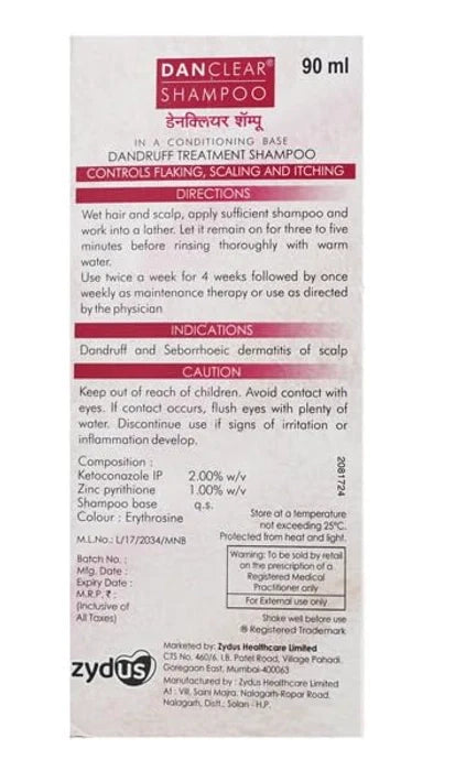 Danclear Shampoo bottle, 90ml
