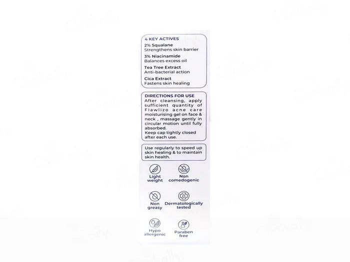 Flawlizo Acne Care Moisturising Gel, 50ml