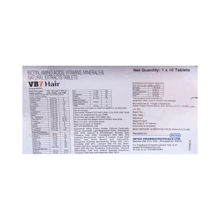 VB7 Hair Tablet, 10 Tab