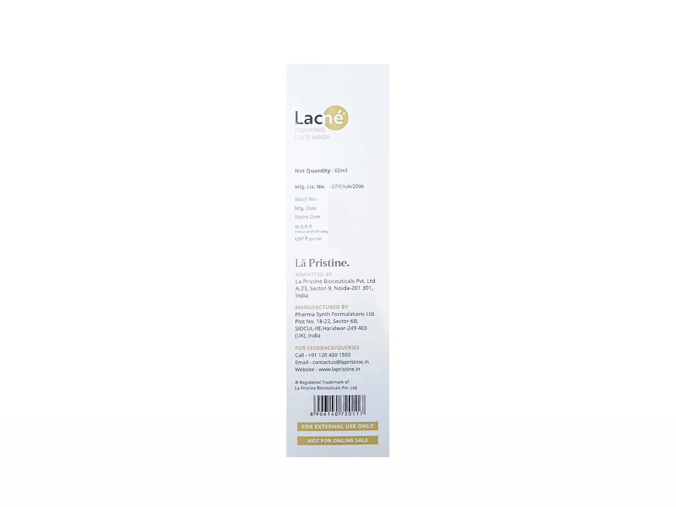 Lacne Foaming Face Wash, 60ml