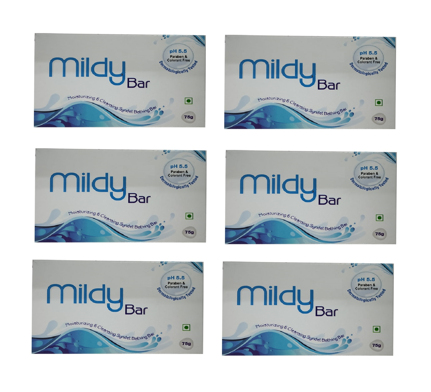 Mildy Moisturizing & Cleansing Syndet Bathing Bar, 75gm (Pack of 3)