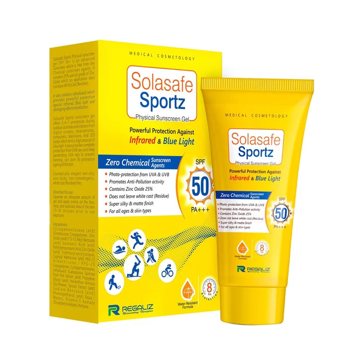 Solasafe Sportz Physical Sunscreen Gel SPF 50+ PA+++