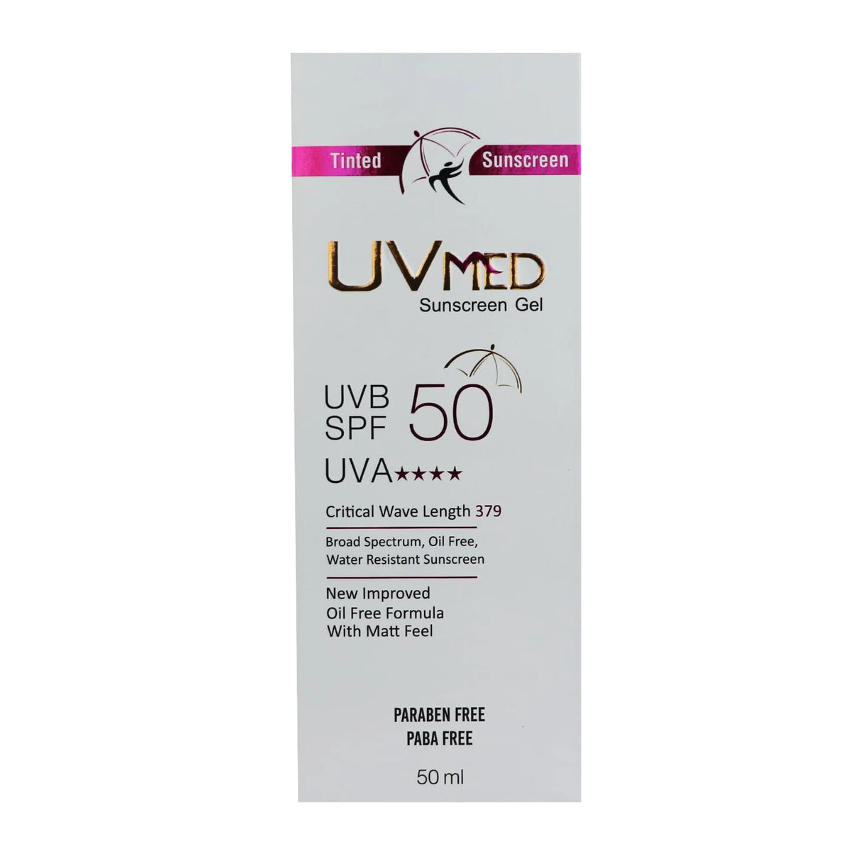 Uvmed Tinted Sunscreen Gel SPF 50,50 ml