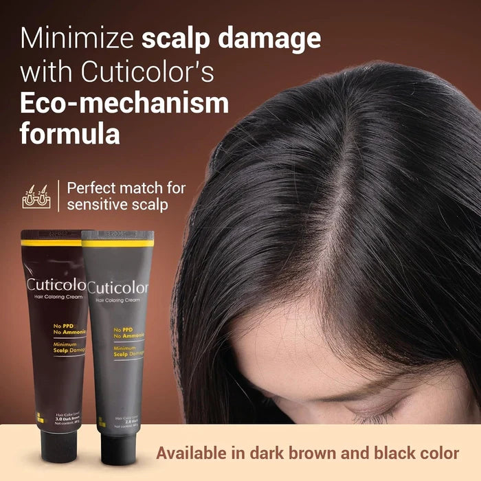 Cuticolor Hair Coloring Cream Black 2.0, 120gm