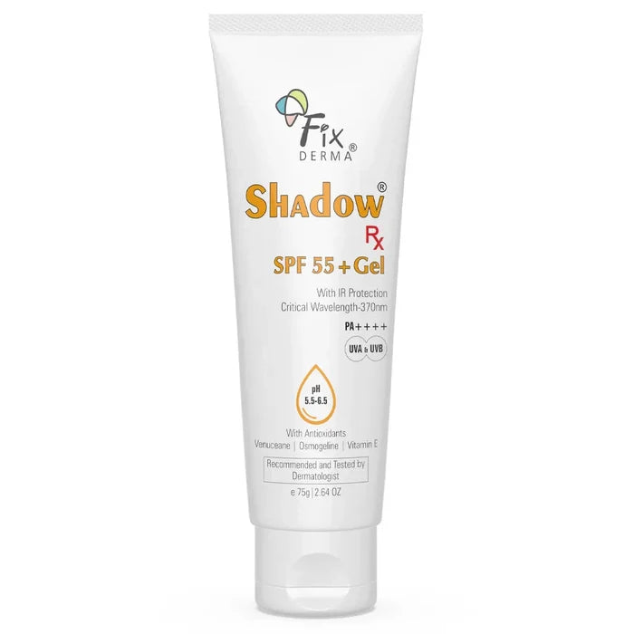 Fixderma Shadow RX Sunscreen SPF 55+ Gel ,75gm