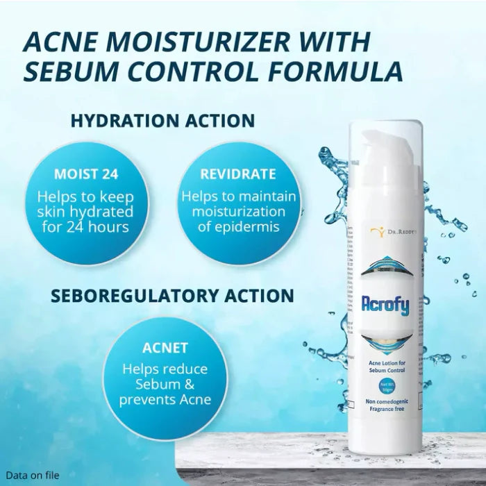 Acrofy Moisturizer for Acne-Prone Skin Sebum Control, 50gm